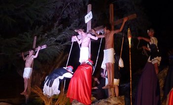 Saavedra: en la ermita Nuestra Señora de Luján de la Sierra se vivió la pasión de Jesús