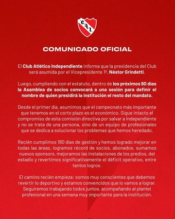 INDEPENDIENTE · Club: Sedes y Predios