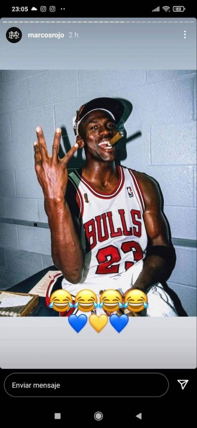 Marcos Rojo utilizó la imagen de Michael Jordan también fumando durante un  festejo - La Nueva
