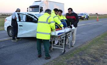 Una mujer herida en un choque