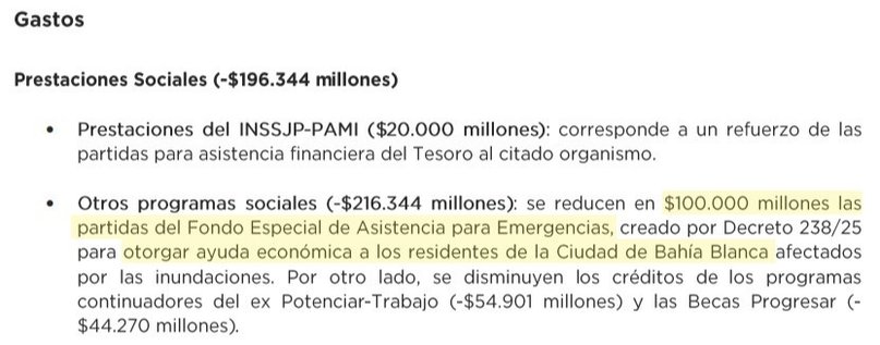 "Milei gasta en intereses de deuda 200 veces lo que negó a Bahía Blanca"